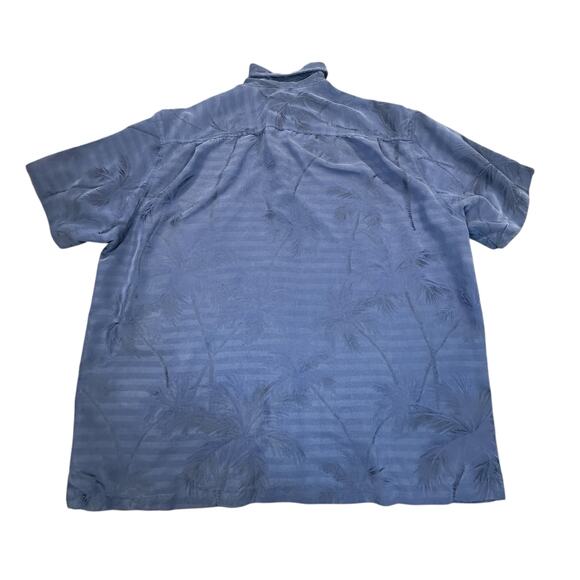 Caribbean Shirt Mens Extra Large Blue Hawaiian Palm Coastal Resort Vacation - Picture 8 of 9